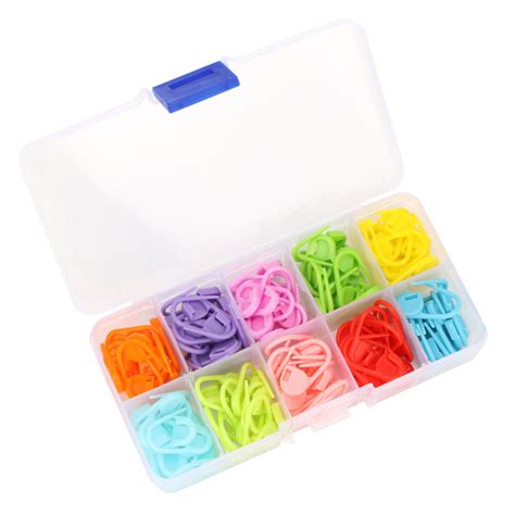 Pcs Locking Stitch Marker Lock Pins Plastic Ring Markers For