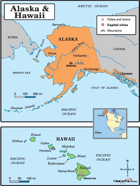 Usa Map With Hawaii And Alaska - United States Map