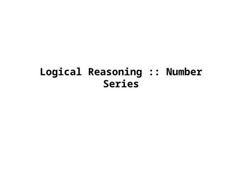 PPTX Logical Reasoning Number Series DOKUMEN TIPS