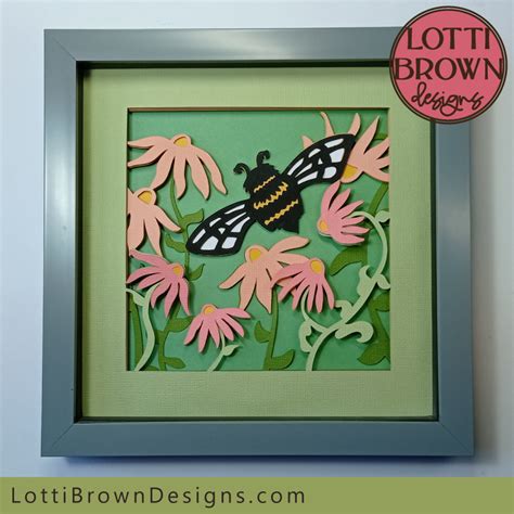 Bee Shadow Box Paper Art