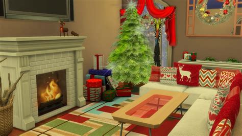 The Sims 4 Winter Living Room Speed Build CC YouTube