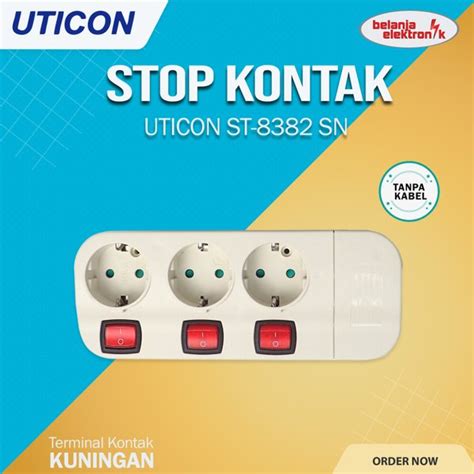 Jual STOP KONTAK ARDE 3 LUBANG TERMINAL KONTAK KUNINGAN SAKLAR TANPA