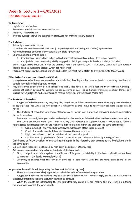 Laws121 Week 9 Lecture 2 On Constitutional Issues Week 9 Lecture 2 605 Constitutional