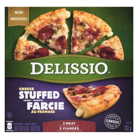 Delissio Stuffed Crust Frozen Pizza Three Meats 702 G Voilà Online