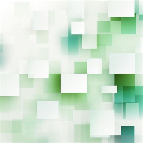 Abstract Geometric Background With Green And White Square Premium Ai