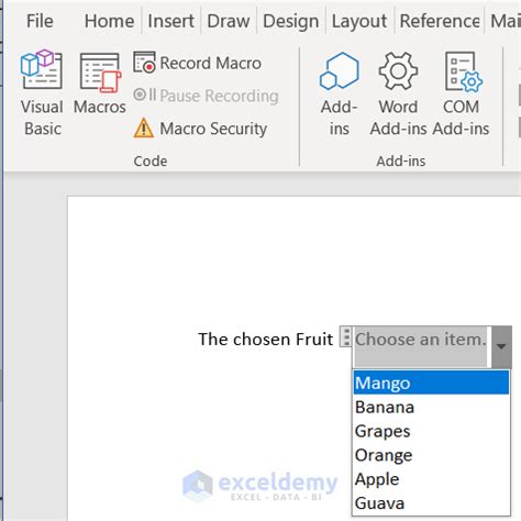 How To Add Drop Down List In Word From Excel Easy Ways