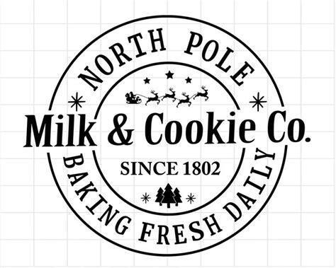 North Pole Milk And Cookie Co Svg Funny Christmas Santa Quote Saying