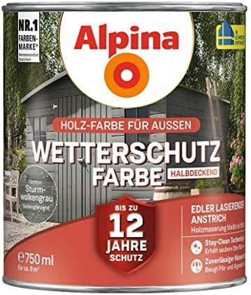 Alpina Holz Wetterschutz Farben Sturmwolkengrau Halbdeckend Bis Zu