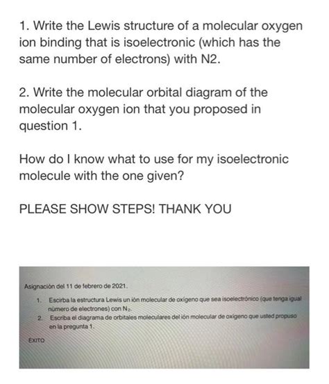 Solved 1. Write the Lewis structure of a molecular oxygen | Chegg.com