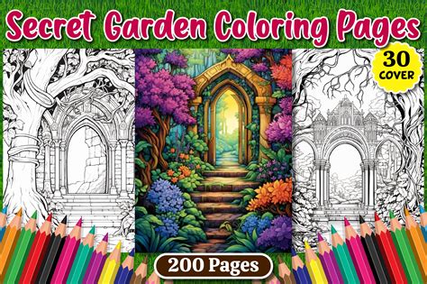 200 Secret Garden Coloring Pages for Kdp Graphic by WinSum Art