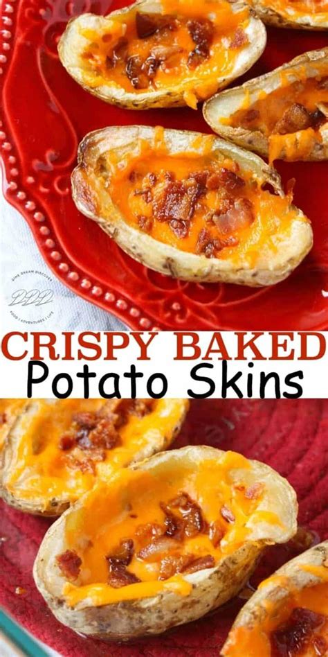 Homemade Crispy Loaded Baked Potato Skins Recipe Dine Dream Discover