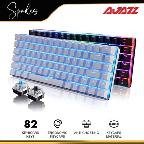 Ajazz Ak Keyboard Black Switch Blue Switch Keys Wired Mechanical