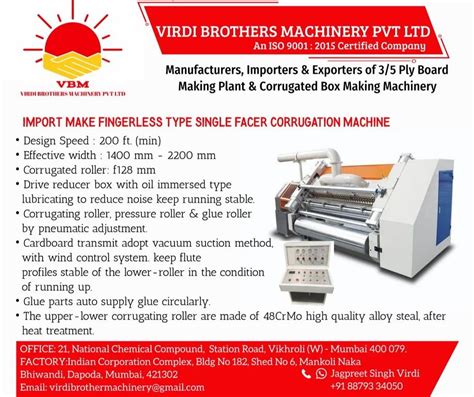 Fingerless Oblique Type Corrugation Machine Fingerless Type Single