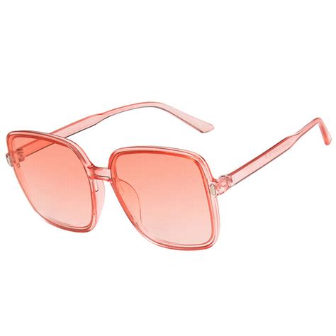 Neue Quadratische Sonnenbrille Damen Vintage Blau Rosa Klare Linse F Ebay