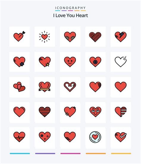 Premium Vector Creative Heart 25 Line Filled Icon Pack Such As Love