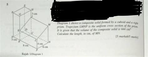 Solved Diagram Shows A Composite Solid Formed By A Cuboid And A