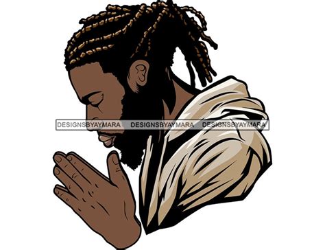 African American Black Man Praying God Dreadlocks Hair Pray Prayer ...