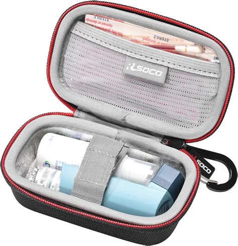 RLSOCO Tasche für Asthma Inhalator für Erwachsene und Kinder Schwarz