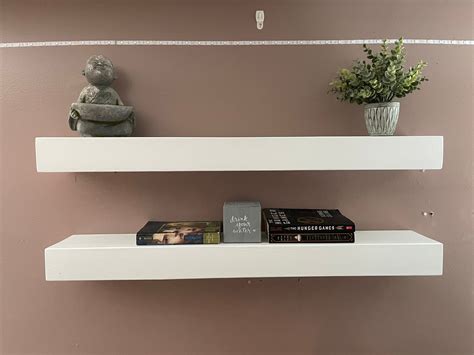 White Floating Shelves Set of 2 White Floating Shelves - Etsy