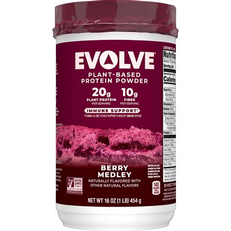 Evolve Berry Medley Flavored Plant Based Protein Powder Smartlabel™