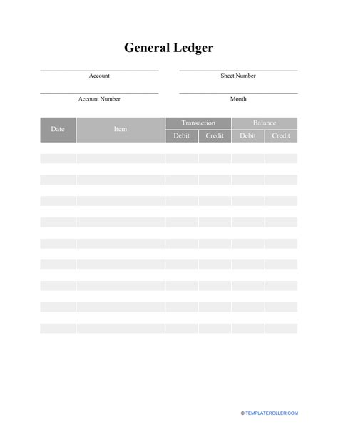 Ledger Template For Numbers - The Templates Art