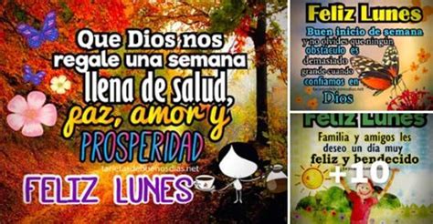 10 Imágenes de Feliz Lunes Deseando una Semana llena amor paz salud