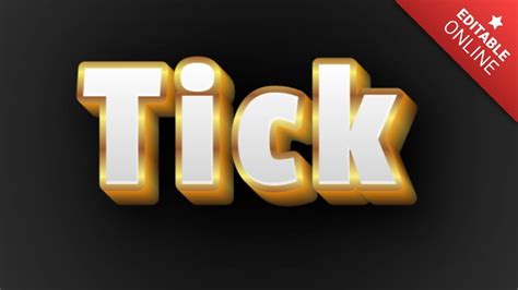 Tick | Golden Texture 3D | Text Effect Generator