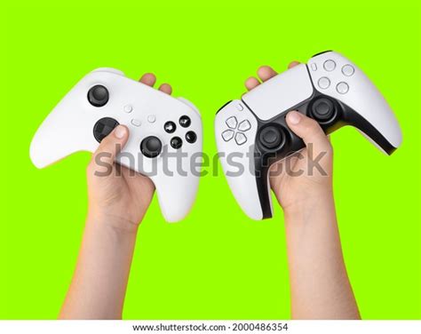 holding sony controller royalty  images stock