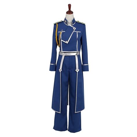 Fullmetal Alchemist Colonel Roy Mustang Adult Military Uniform Cosplay Suit Set Outfit Costume