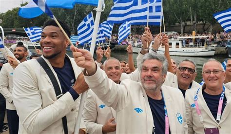 Watch Giannis Antetokounmpo Embraces The Emotion Of Leading Greece As Flag Bearer At Paris