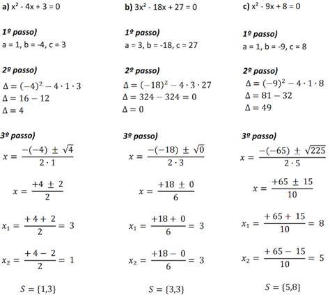 Equação Do 2º Grau Resolução De Equações Completas Parte 03