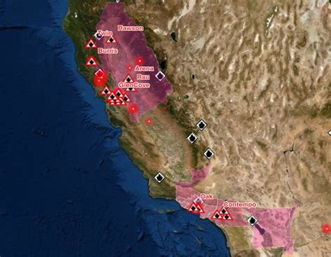 California Wildfires Map What Areas Are Affected By Horrifying Fires