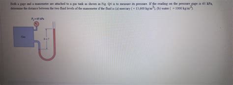 Solved Both A Gage And A Manometer Are Attached To A Gas