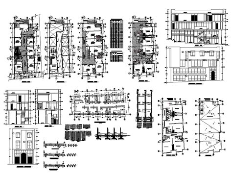 Commercial Building Cad Structure Detail Plan And Elevation 2d View Layout File Cadbull