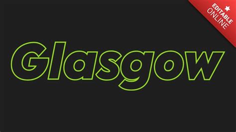 Glasgow Contorno Riempimento Verde Effetto Generatore Di Effetti Di