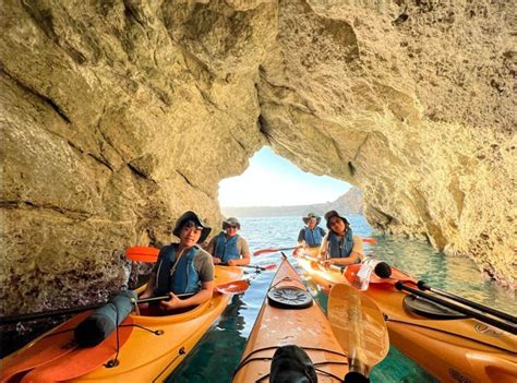 Santorini Sea Caves Kayak Trip With Snorkeling And Picnic Greeka