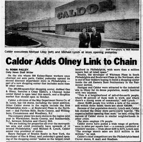 Caldor Opens In Philly August 10 1987 Rphiladelphia
