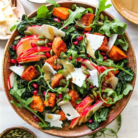 Harvest Fall Salad With Caramelized Shallot Dressing Dishing Out Health