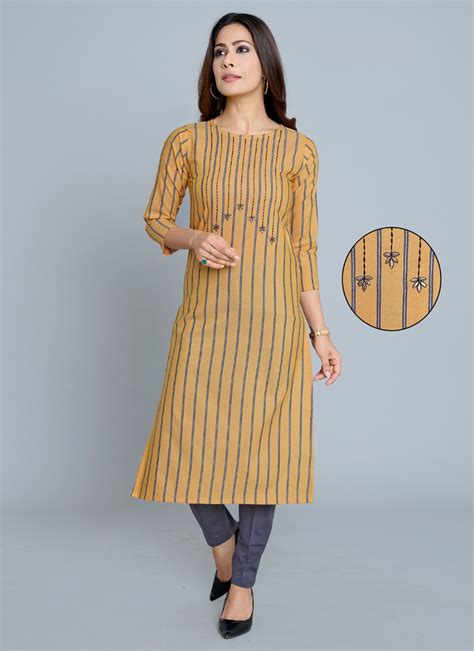 Indira Shimmer New Designer Fancy Cotton Flex Office Wear Kurtis