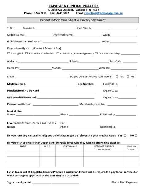 Fillable Online Patient Enrolment Form And Questionaire Fax Email Print