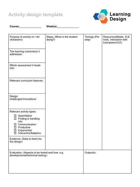 Activity Design Template | PDF