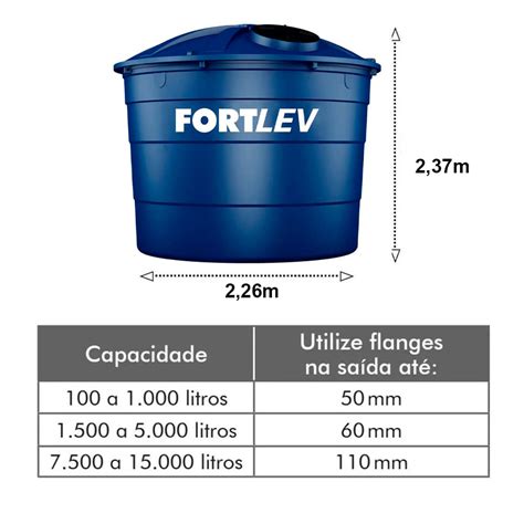 Caixa DÁgua Polietileno 7500l Azul Fortlev Lojas Quero Quero