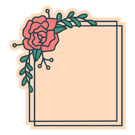 Moldura Quadrada Floral Baixar PNG SVG Transparente