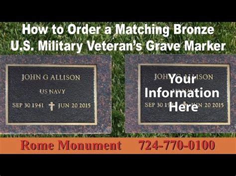 Order A Bronze Grave Marker That Matches The Design Of U S Military