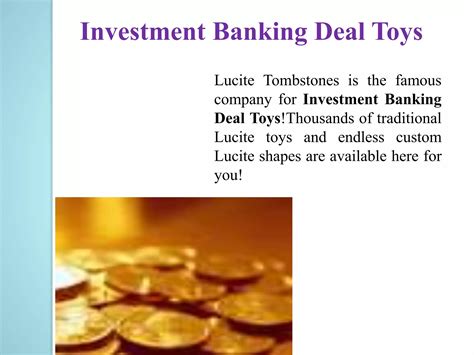 Investment banking deal toys | PPT