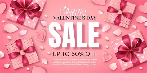 Premium Vector Valentine S Day Promotion Banner With Gifts And Heart