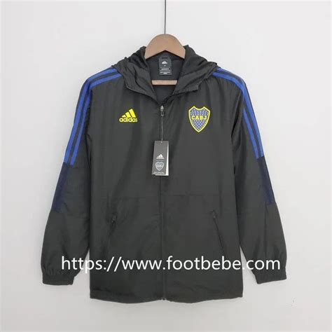 Veste Coupe Vent Boca Juniors 2022 2023 Foot Homme Noir Footbebe