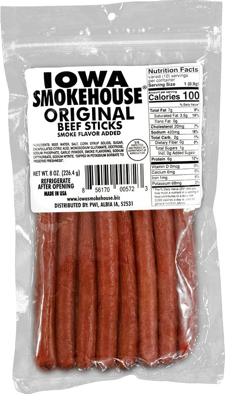 IOWA SMOKEHOUSE - STICK BEEF ORIGINAL 8OZ 12 Pack #VORG2094415 from ...