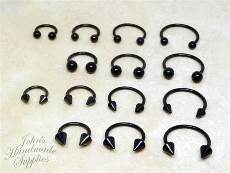 16g 316l Surgical Steel 6mm 8mm 10mm 12mm Black Horseshoe Etsy