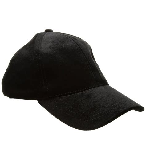 Women's Velvet Embroidered Baseball Cap Black CU183KD8WS3